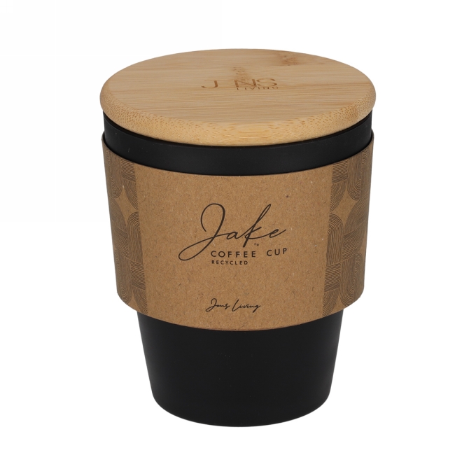 Jens Living Koffiebeker Jake Gerecycled Pp Zwart 9x9x10.5cm 1stuks Jens Living Koffiebeker Jake Gerecycled Pp Zwart 9x9x10.5cm 1stuks