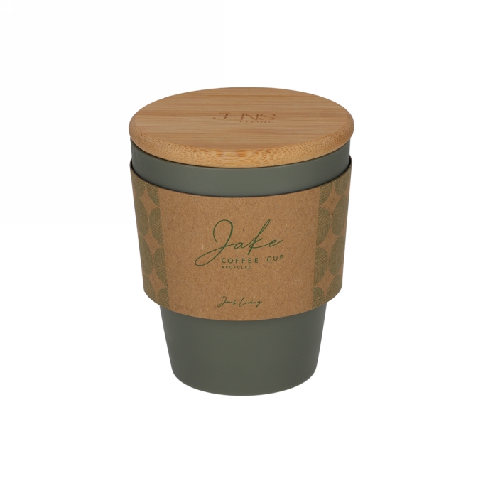 Jens Living Koffiebeker Jake Gerecycled Pp Groen 9x9x10.5cm 1stuks Jens Living Koffiebeker Jake Gerecycled Pp Groen 9x9x10.5cm 1stuks
