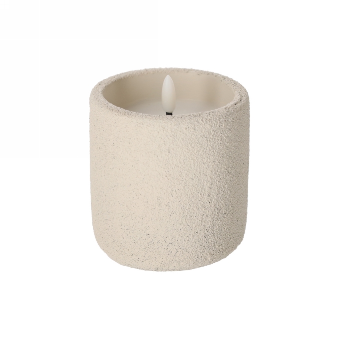 Jens Living Frosted Led Kaars Off White 9x9x10.5cm 1stuks Jens Living Frosted Led Kaars Off White 9x9x10.5cm 1stuks