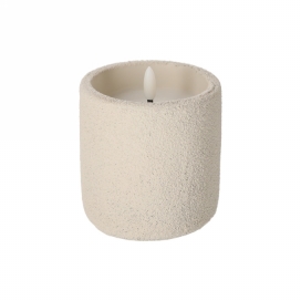 Jens Living Frosted Led Kaars Off White 9x9x10.5cm 1stuks Jens Living Frosted Led Kaars Off White 9x9x10.5cm 1stuks