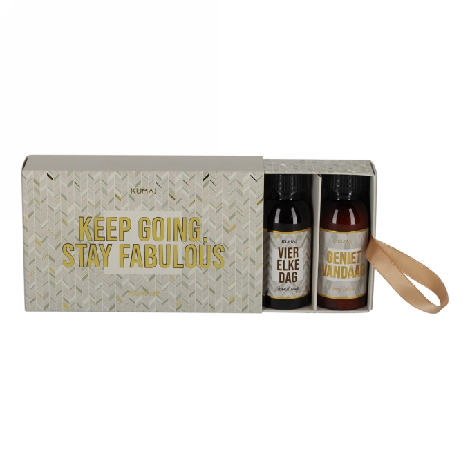 Kumai Travelset Keep Going, Stay Fabulous 40ml 3x3x8cm 1stuks Kumai Travelset Keep Going, Stay Fabulous 40ml 3x3x8cm 1stuks