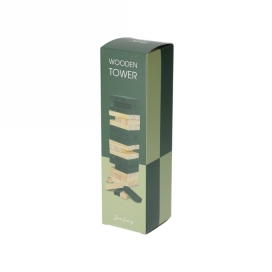 Jens Living Houten Toren Spel Groen 5.5x5.5x19cm 1stuks Jens Living Houten Toren Spel Groen 5.5x5.5x19cm 1stuks