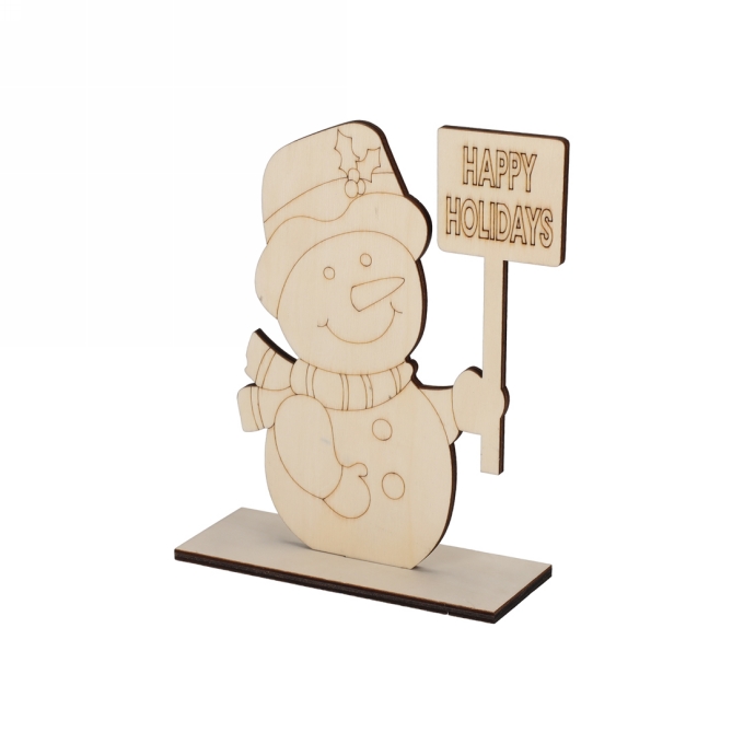 Jens Living Houten Schilderset Sneeuwpop 13x5x17cm 1stuks