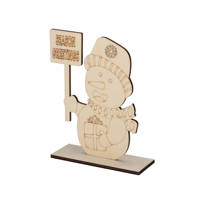 Jens Living Houten Schilderset Sneeuwpop 13x5x17cm 1stuks