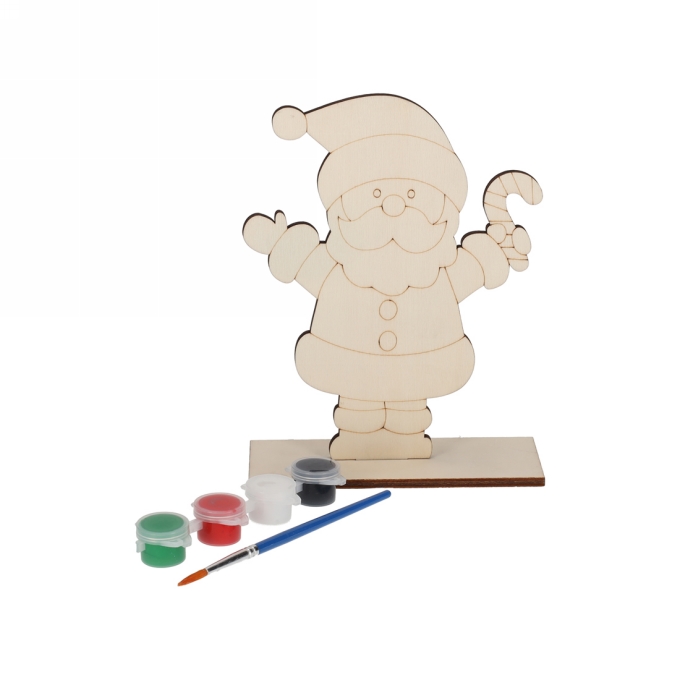 Jens Living Houten Schilderset Kerstman 13x5x17cm 1stuks