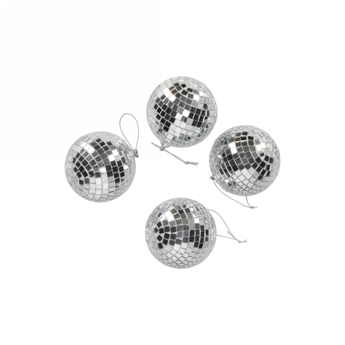 Jens Living Discoballen Zilver set van 4stuks 8x8x8cm 1stuks Jens Living Discoballen Zilver set van 4stuks 8x8x8cm 1stuks
