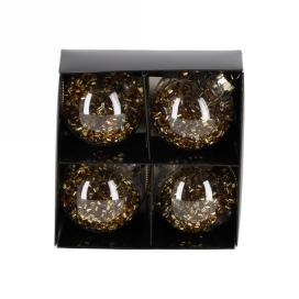 JENS Living Glitter Kerstballen Goud  & 4 1stuks