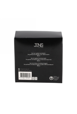 Jens Living Glitter Kerstballen Goud set van 4stuks 5x5x5cm 1stuks