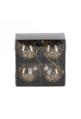 JENS Living Glitter Kerstballen Goud  & 4 1stuks