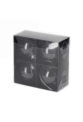 Jens Living Glitter Kerstballen Zwart set van 4stuks 5x5x5cm 1stuks