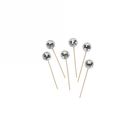 Jens Living Cocktailprikkers Discoballen set van 6stuks 3x3x13cm 1st