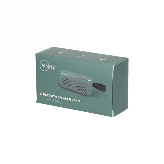 Brainz Speaker Lenn Groen 11.4x5.6x3.8cm 1stuks Brainz Speaker Lenn Groen 11.4x5.6x3.8cm 1stuks