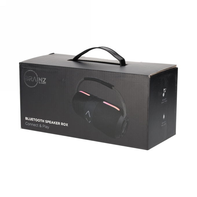 Brainz Speaker Rox Zwart 23x10.5x10.5cm 1stuks Brainz Speaker Rox Zwart 23x10.5x10.5cm 1stuks