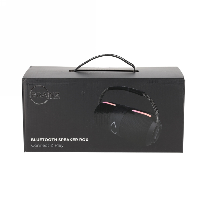 Brainz Speaker Rox Zwart 23x10.5x10.5cm 1stuks Brainz Speaker Rox Zwart 23x10.5x10.5cm 1stuks