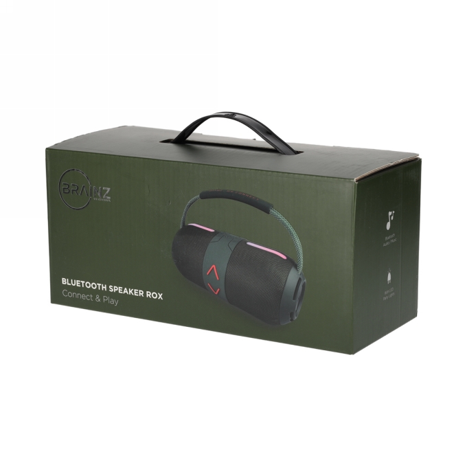 Brainz Speaker Rox Groen 23x10.5x10.5cm 1stuks Brainz Speaker Rox Groen 23x10.5x10.5cm 1stuks