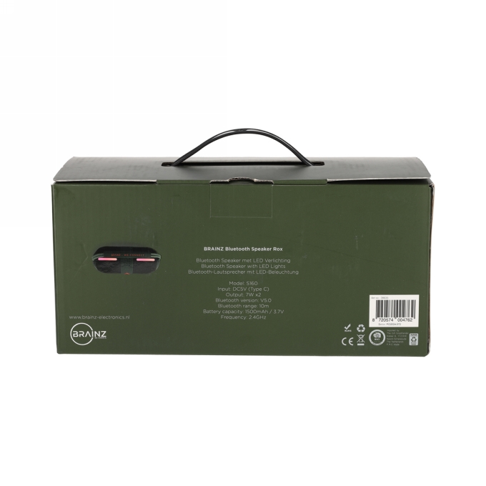 Brainz Speaker Rox Groen 23x10.5x10.5cm 1stuks Brainz Speaker Rox Groen 23x10.5x10.5cm 1stuks