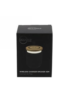 BRAINZ Wireless Charger Speaker Xem Zwart 1stuks