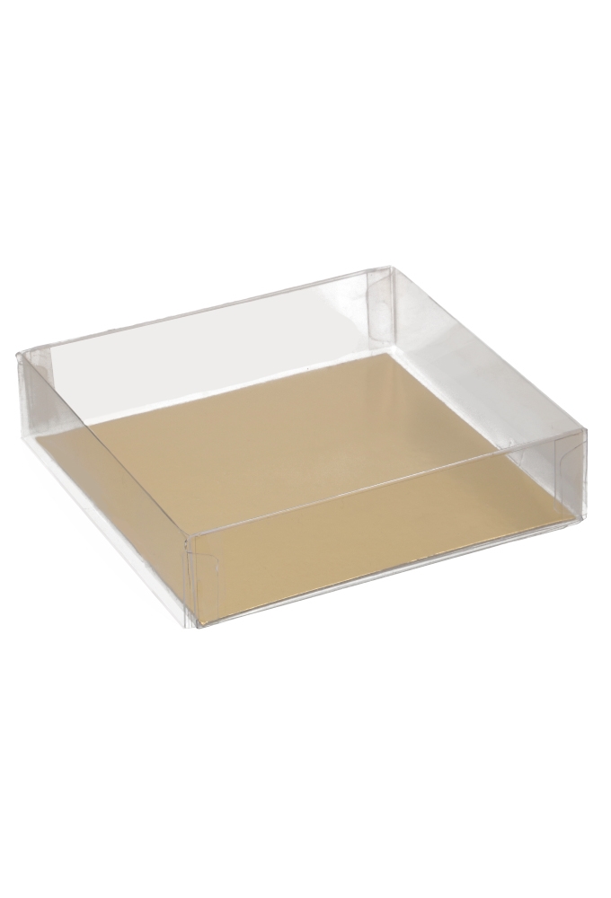 Transparant Cadeaudoosjes & Gouden Bodem 8x8x3cm 100stuks