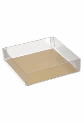 Transparant Cadeaudoosjes & Gouden Bodem 8x8x3cm 100stuks