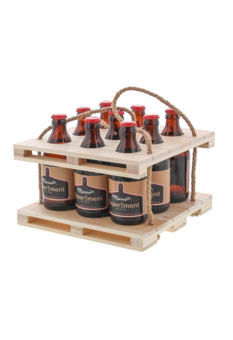 Bierverpakking Draagbare 9 Flesjes Houten Pallet Met Touw 10stuks