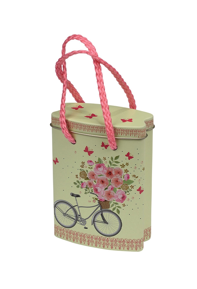 Blikken Bike and Flowers 8.6x4.6x12cm 24stuks