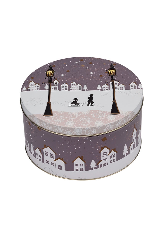 Blikken Kerst Nacht doorsnee 18x9.5cm 6stuks