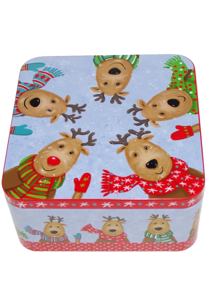 Blikken Xmas Rendier 15x15x7.5cm 6stuks