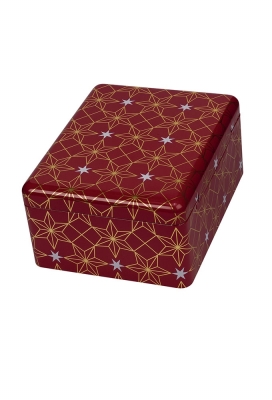 Blikken Stars Red 19.3x15.2x7cm Scharnier 6stuks