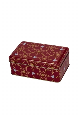 Blikken Stars Red 15.5x10x5.7cm Scharnier 12stuks