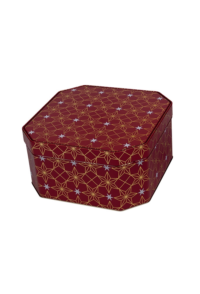 Blikken Stars Red 23x23x11cm 4stuks