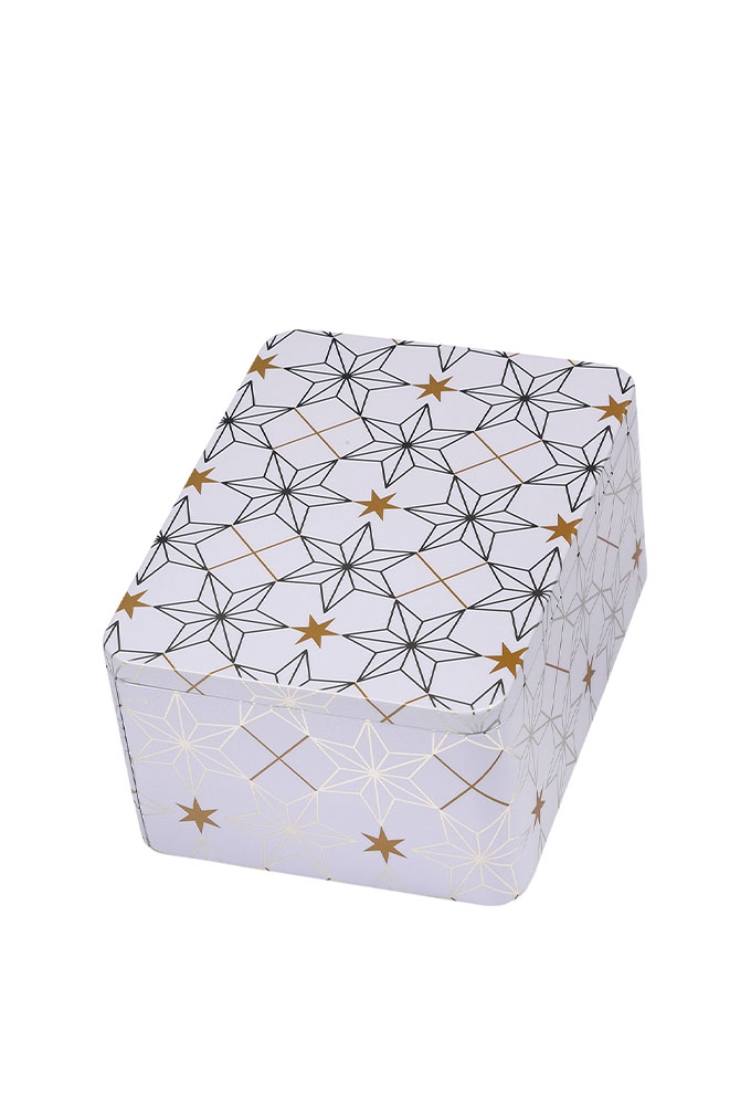 Blikken Stars White 16.5x12.5x7cm 4stuks