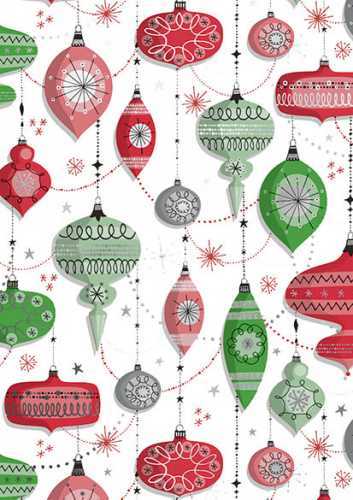 Kerstpapier Metallized Retro Xmas Classic 30cm x 100meter