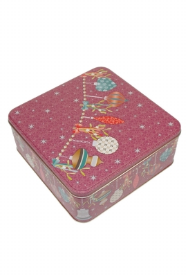 Blikken Xmas Kerstballen 22x22x8.5cm 6stuks