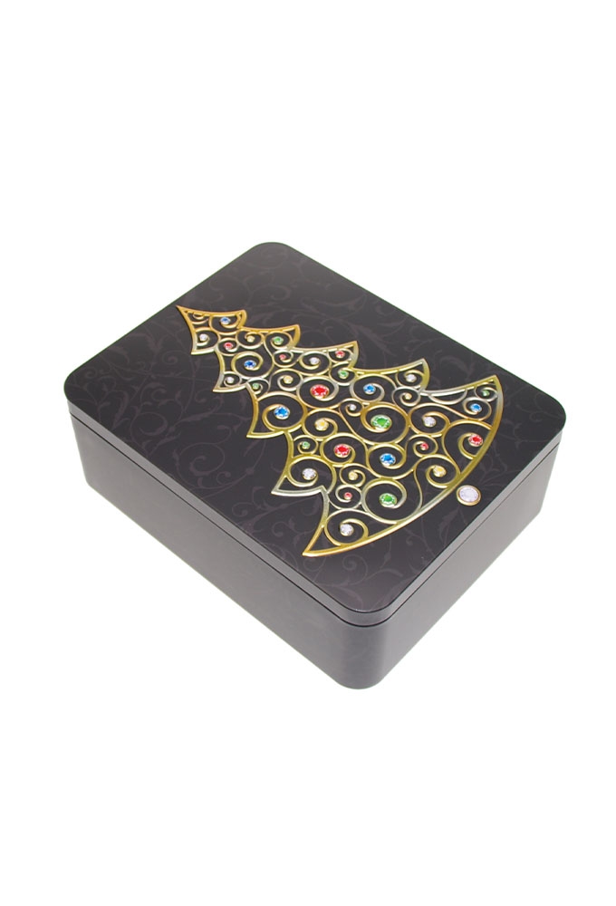 Blikken Kersttree Black 26x20.2x8.3cm 6stuks