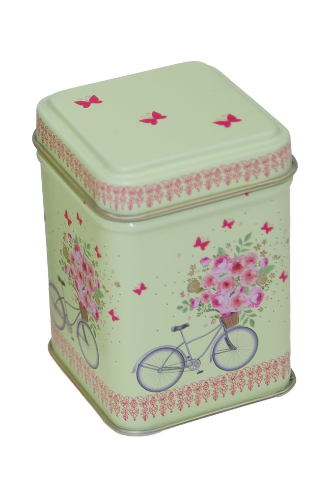 Blikken Bike and Flowers 4.3x4.3x6cm 24stuks