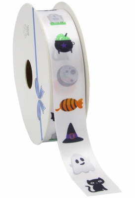 Satijn Lint Fotoprint Halloween 23mm x 20meter Satijn Lint Fotoprint Halloween 23mm x 20meter