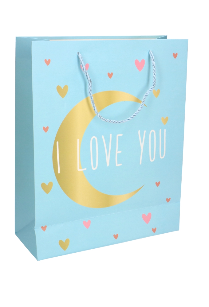 Kadotasjes Kind Medium I Love You Maan 26.5x13.5x32.5cm 12stuks