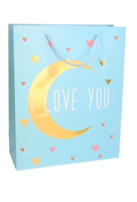 Kadotasjes Kind Medium I Love You Maan 26.5x13.5x32.5cm 12stuks