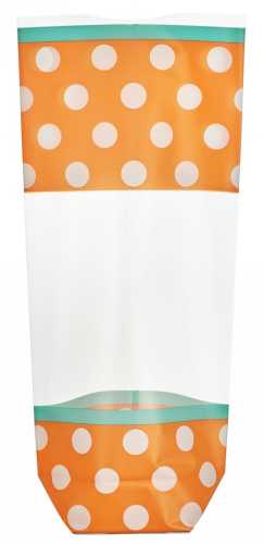 Cellofaan Zakjes Oranje & Witte Dots 10x4x22cm 100stuks