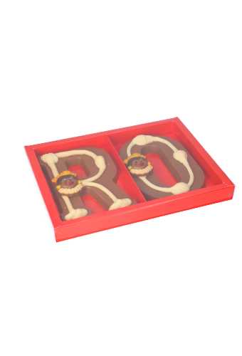 Chocoladeletterdozen Duo Rood Venster & Inlay 17.5x24x2.4cm 10stuks