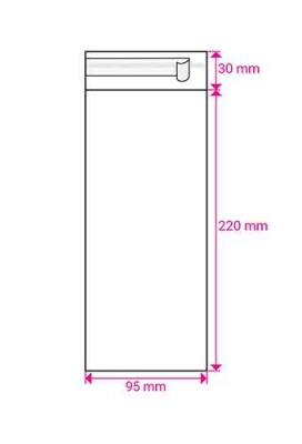 Cellofaan Zakjes Transparant Met Plakstrip 220x95mm 50stuks