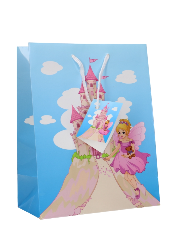 OPRUIMING Kadotasjes Kind Medium Fee & Kasteel 18x10x23cm 12stuks