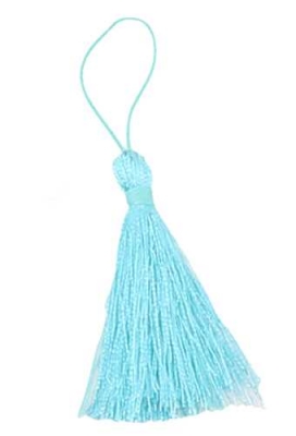 Decoratie Kwastje Tassel Blauw 4.5cm 50stuks