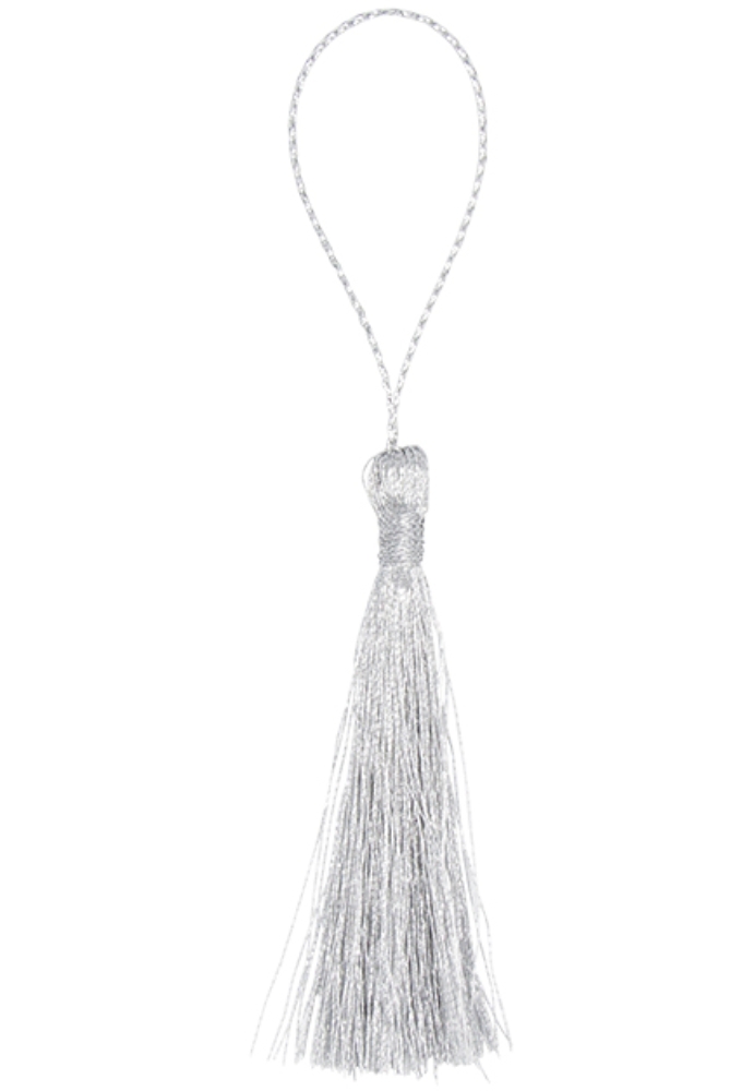 Decoratie Kwastje Tassel Zilver 5.5cm 100 stuks