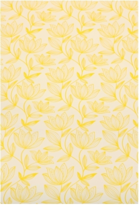 AKTIE Cadeaufolie Dubbelzijdig Geel & Flower Geel & Wit 70cm x 50meter AKTIE Cadeaufolie Dubbelzijdig Geel & Flower Geel & Wit 70cm x 50meter
