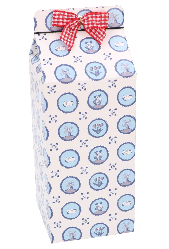 Kadodoos Melkpak 1.50 liter Delfts Blauw 9.2x9.2x23cm 10stuks