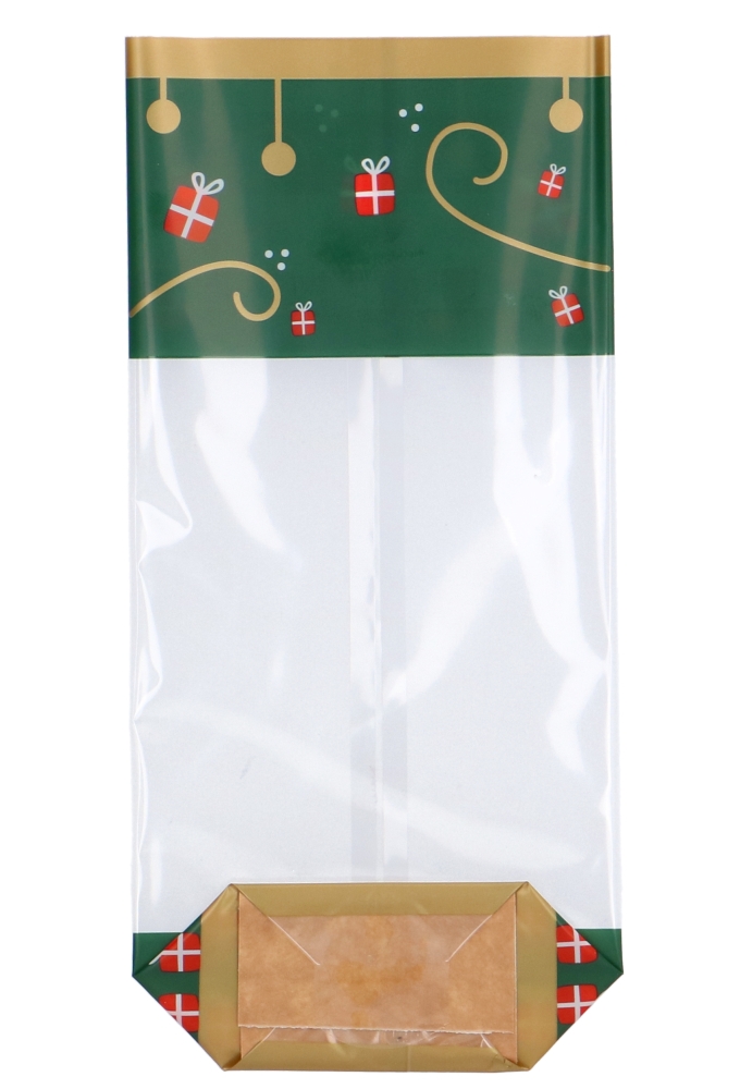 Luxe Cellofaan Zakjes Kerst Kadootjes & Bodem 12x4x26cm 100stuks