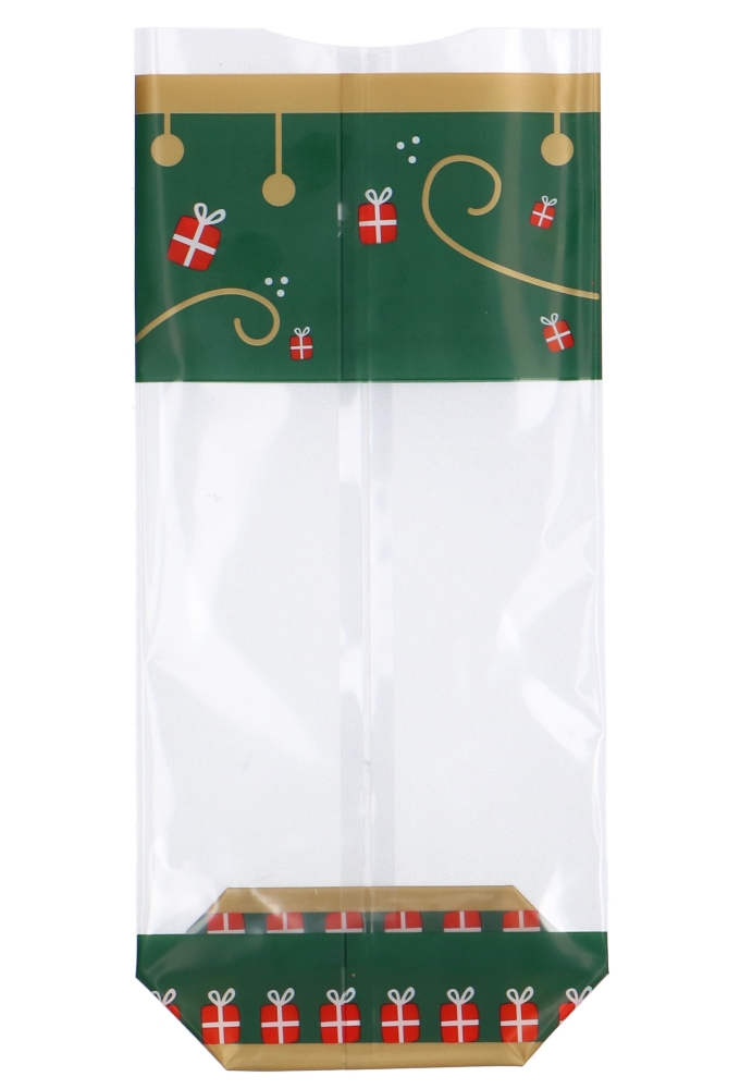 Luxe Cellofaan Zakjes Kerst Kadootjes & Bodem 12x4x26cm 100stuks