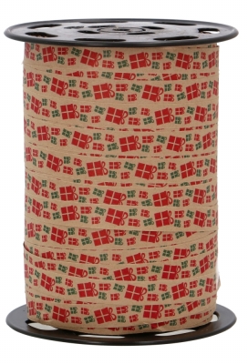 Kerst Krullint Papier Kraft Presents Rood & Groen 10mm x 250meter