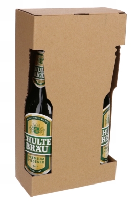 Bierverpakking Kraft 2 flesjes Bier 13x6.5x24.3cm 50stuks